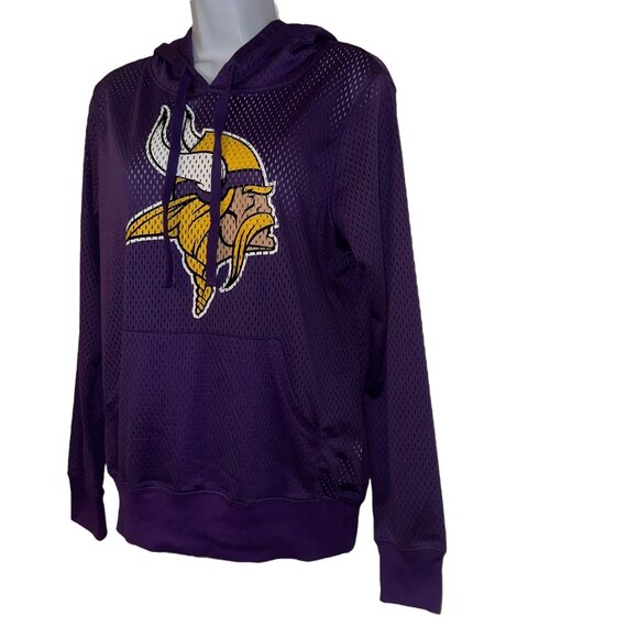 NFL Team Apparel Minnesota Vikings Mesh Shirt M Hoodie Football Purple - Picture 5 of 11